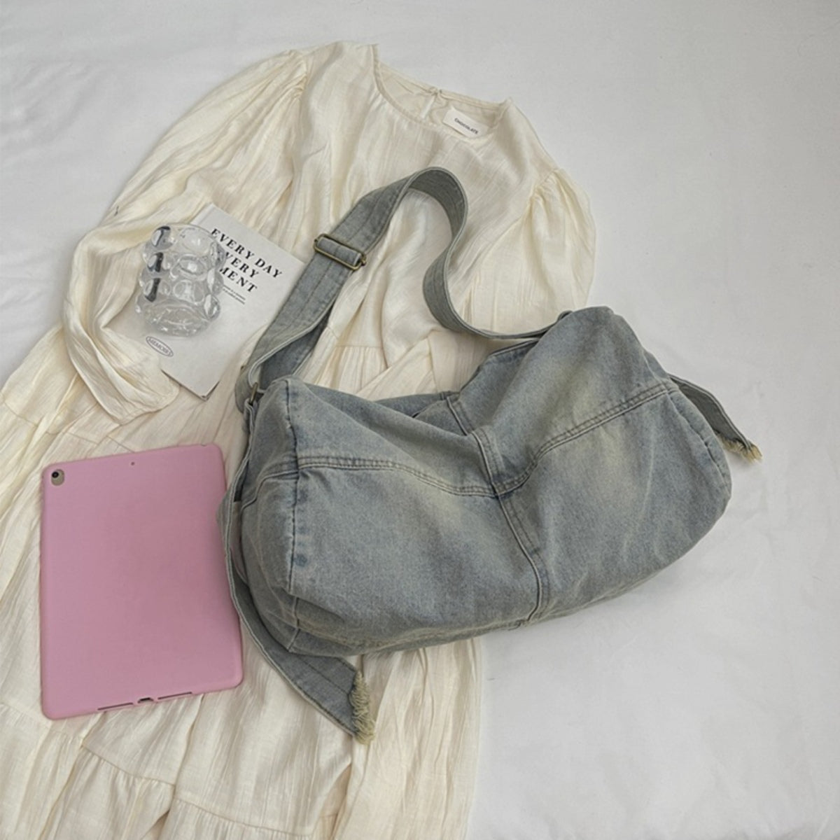 Adjustable Strap Denim Tote Bag - Sydney So Sweet