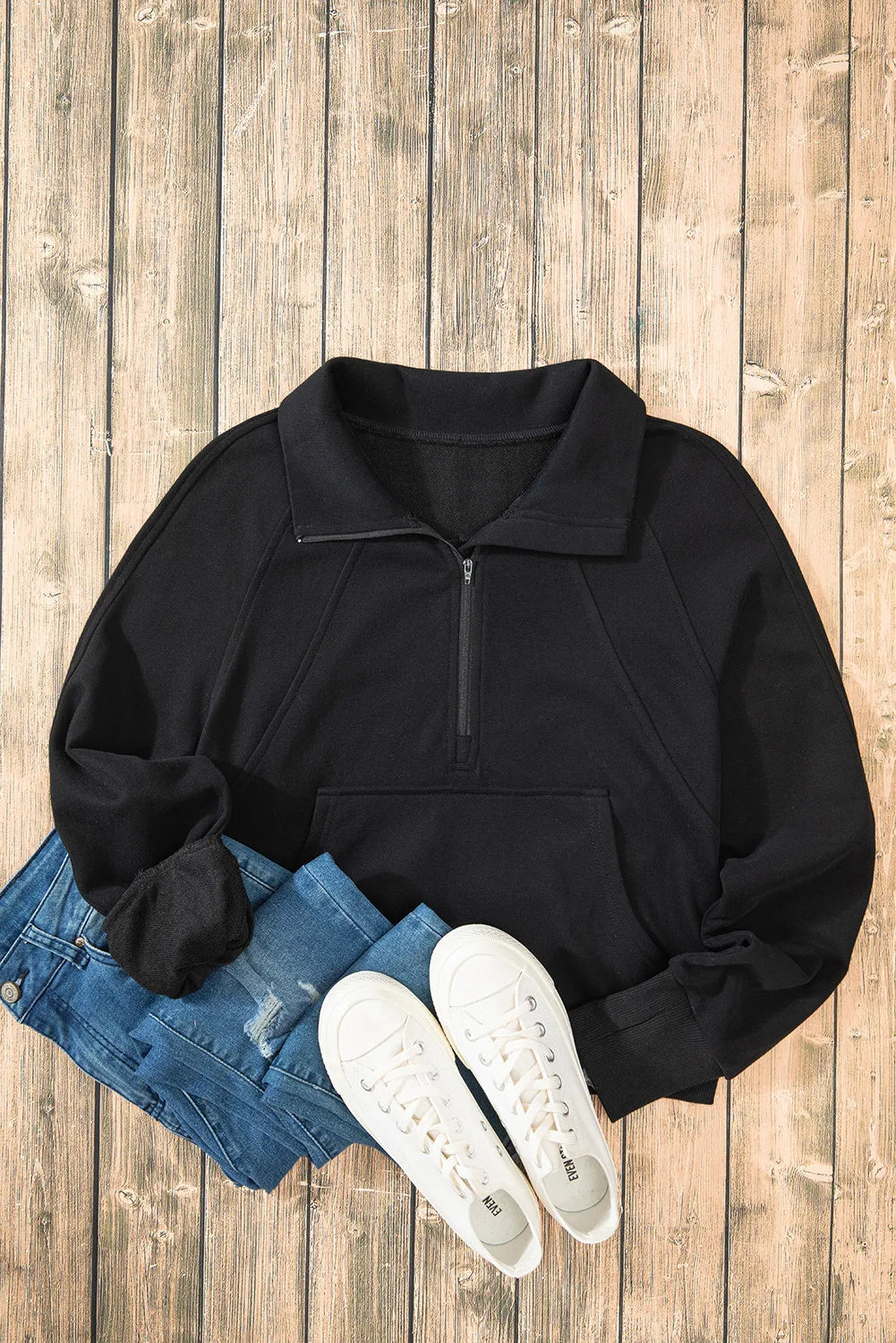 Half Zip Long Sleeve Sweatshirt - Sydney So Sweet