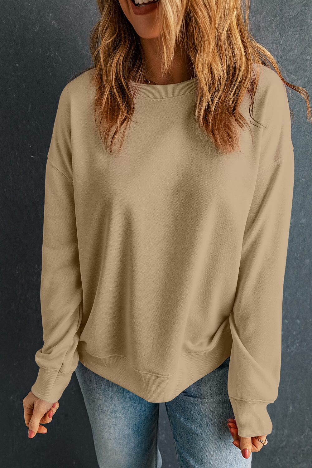 Round Neck Dropped Shoulder Sweatshirt - Sydney So Sweet