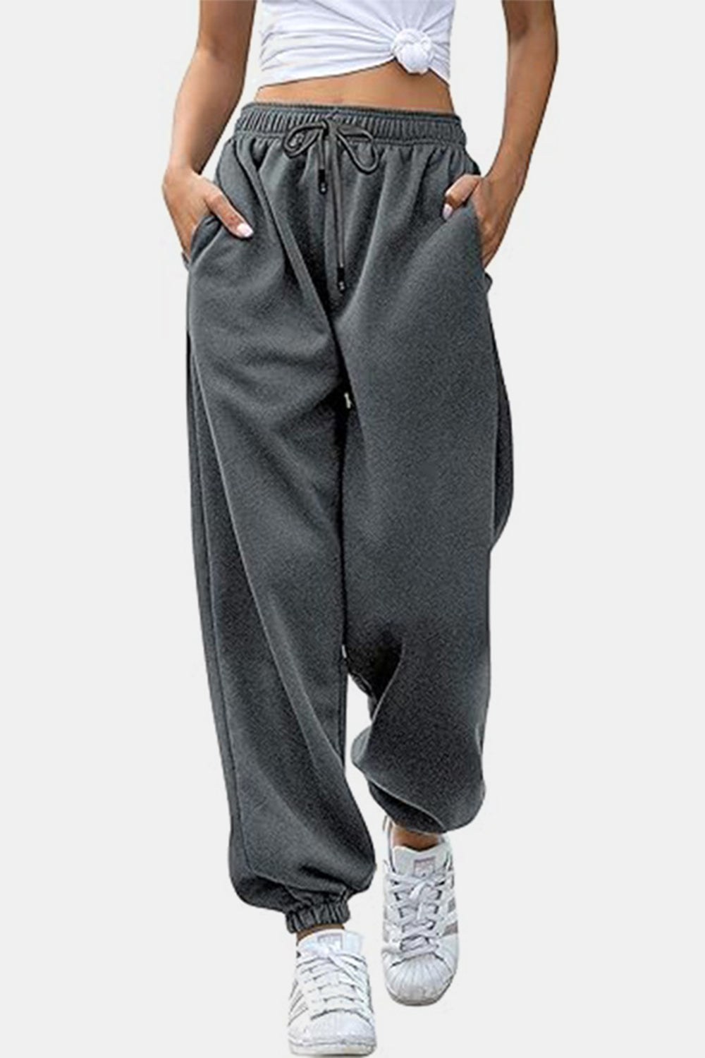 Elastic Waist Joggers with Pockets - Sydney So Sweet