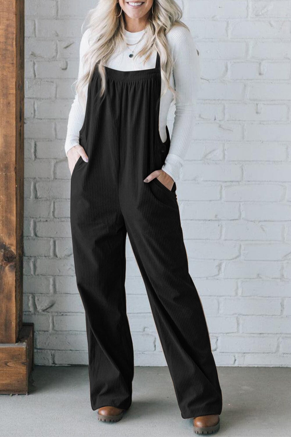 Square Neck Wide Strap Overalls - Sydney So Sweet