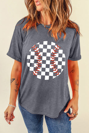 Checkered Baseball Women's Graphic Short Sleeve T-Shirt - Sydney So Sweet