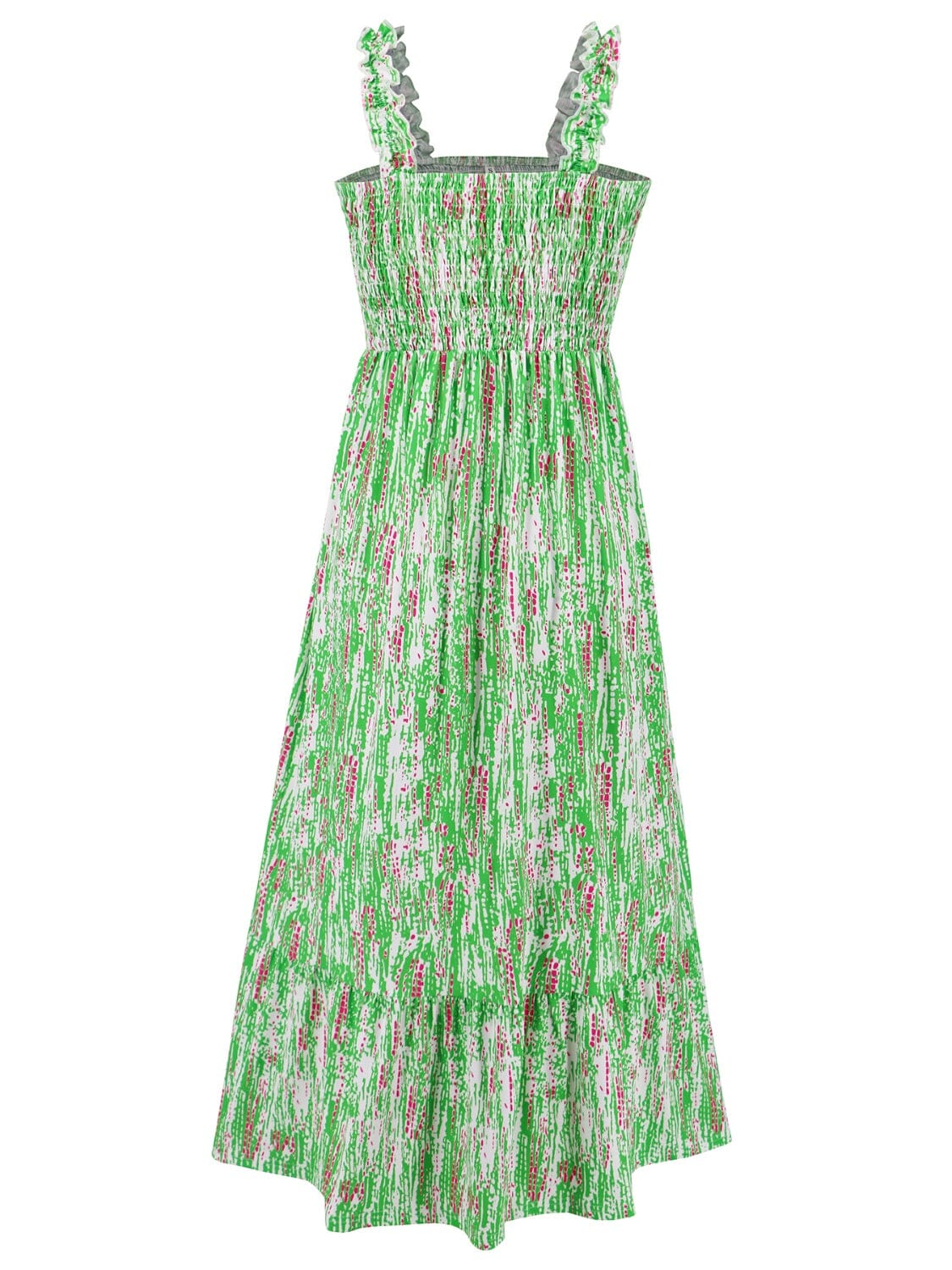 Smocked Printed Square Neck Sleeveless Dress - Sydney So Sweet