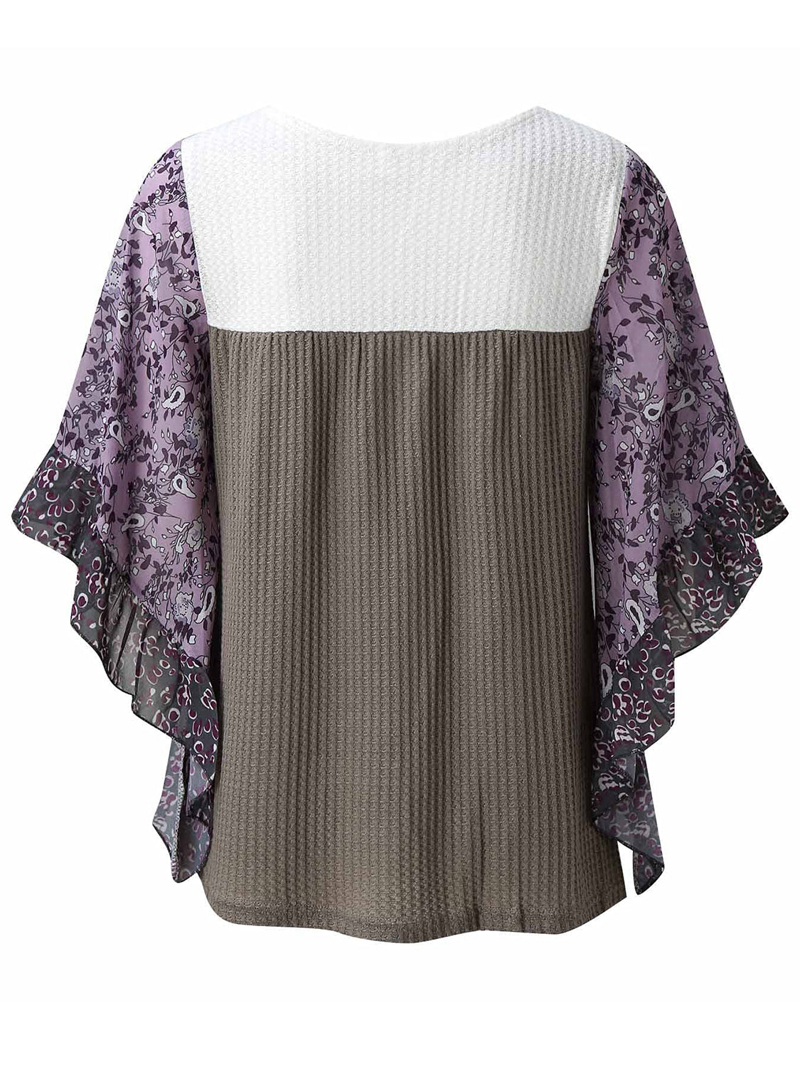 Full Size Printed Round Neck Three-Quarter Sleeve Blouse - Sydney So Sweet