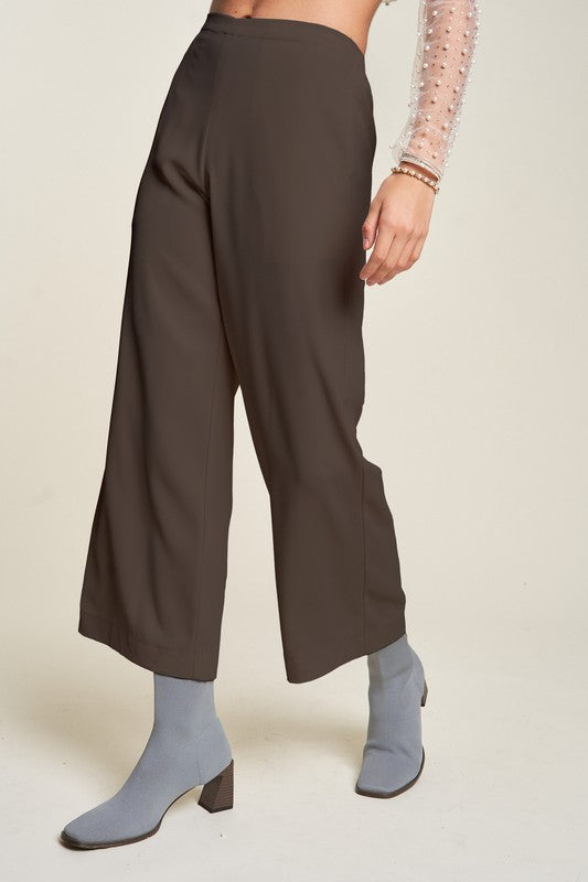 Davi & Dani Wide Leg Mid-Rise Pants - Sydney So Sweet