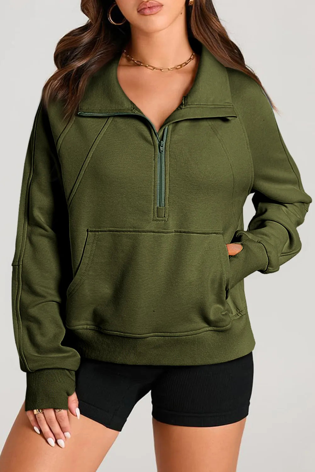 Half Zip Long Sleeve Sweatshirt - Sydney So Sweet