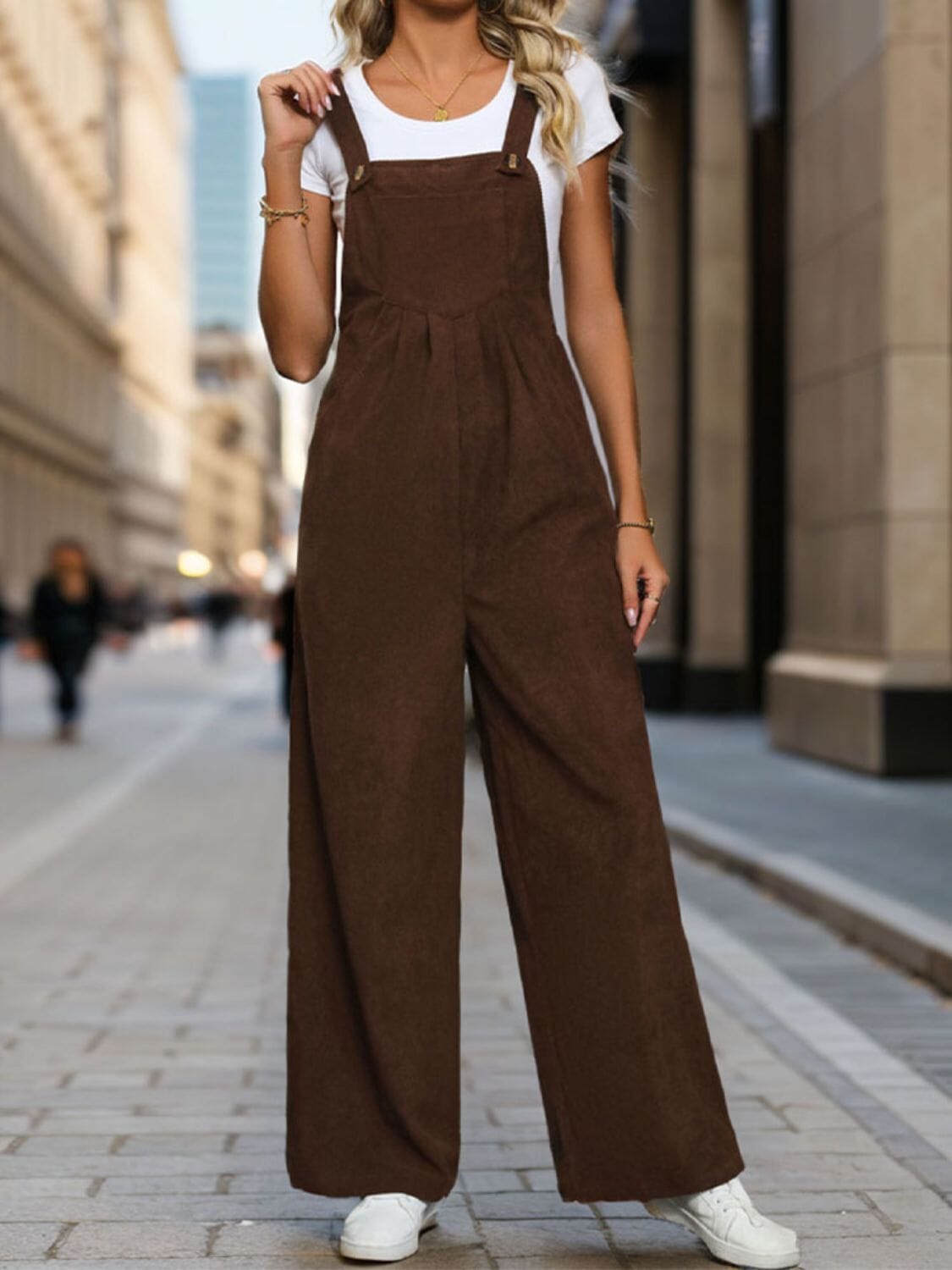 Square Neck Wide Strap Overalls - Sydney So Sweet