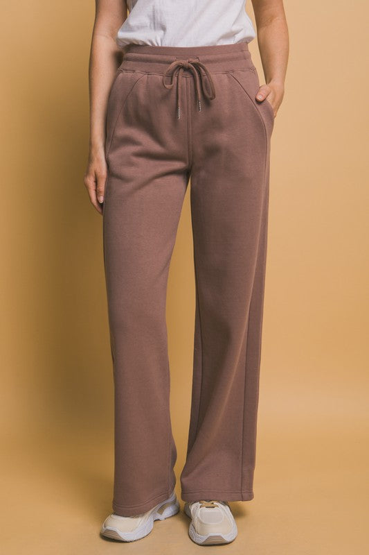 Love Tree Drawstring Wide Leg Sweatpants with Pockets - Sydney So Sweet