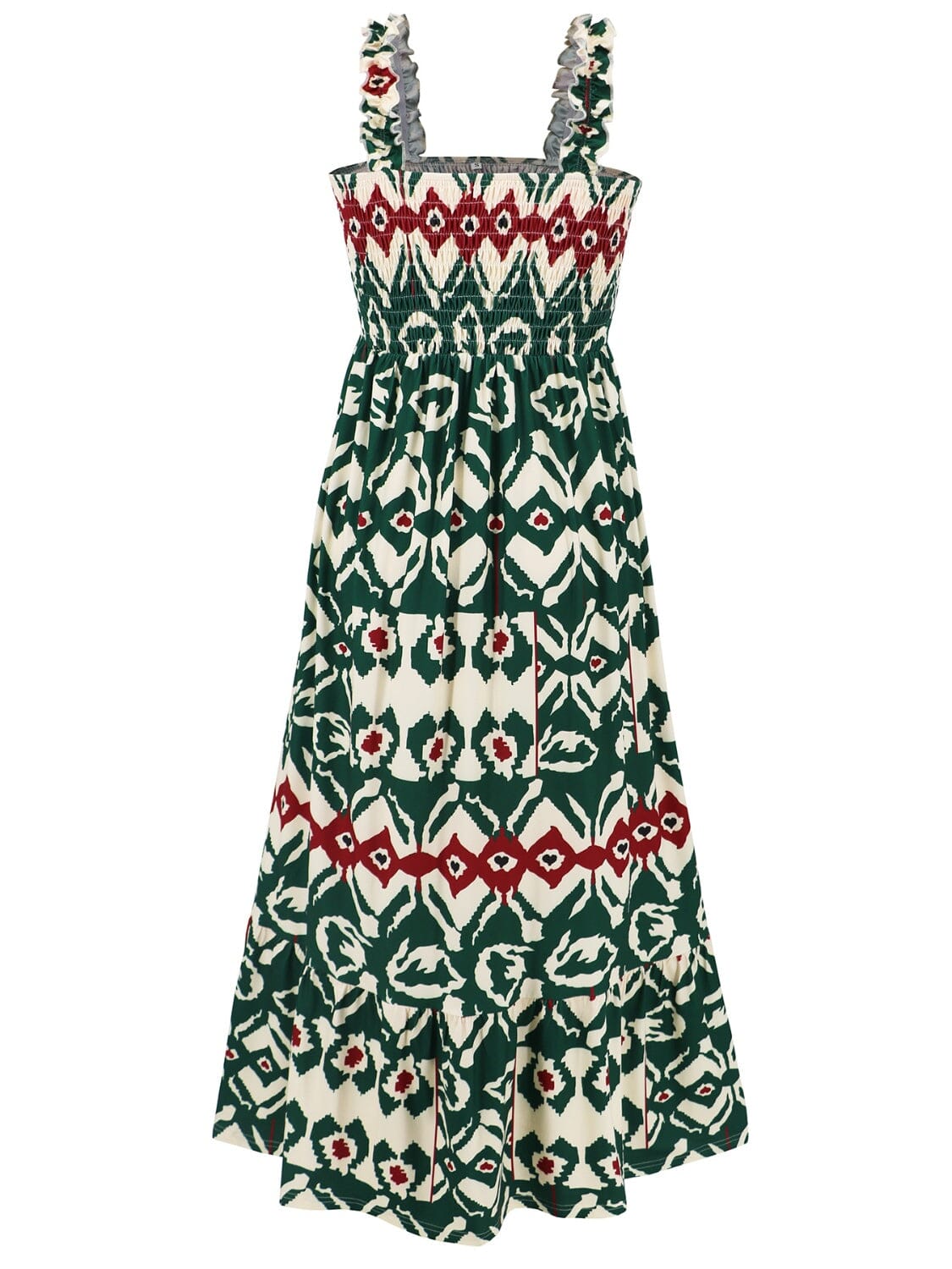 Smocked Printed Square Neck Sleeveless Dress - Sydney So Sweet