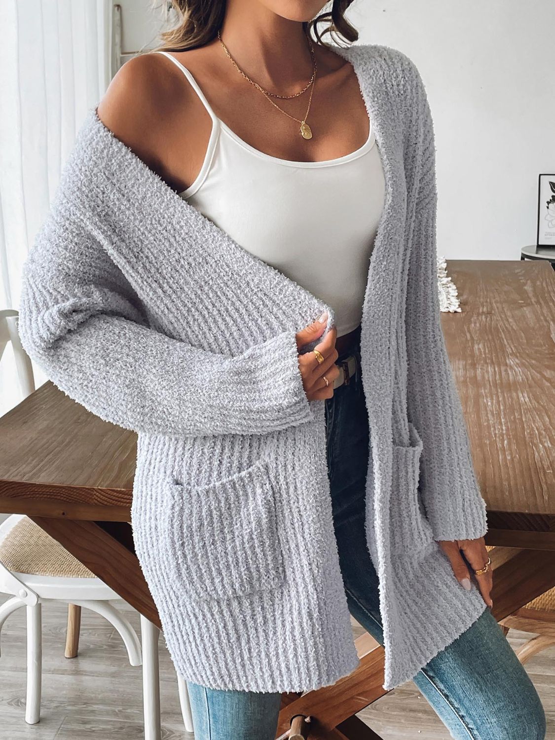 Open Front Long Sleeve Cardigan - Sydney So Sweet