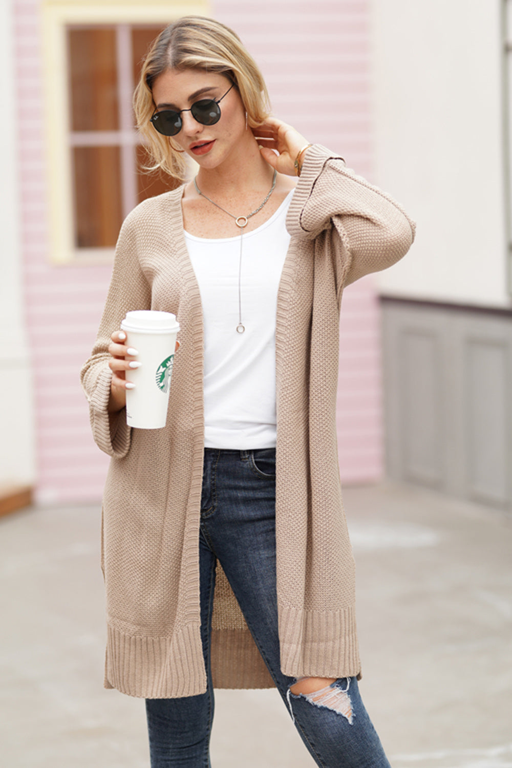 Open Front Long Sleeve Cardigan - Sydney So Sweet