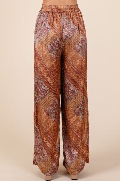 Mittoshop Paisley Patchwork Print Satin Wide Leg Pants - Sydney So Sweet