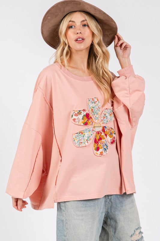 SAGE + FIG Flower Patch Dropped Shoulder Oversize Top - Sydney So Sweet