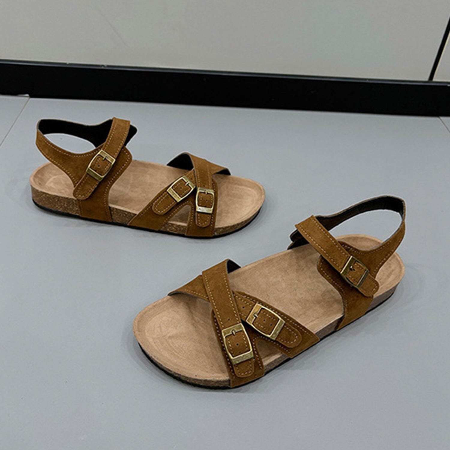 Open Toe Flat Buckle Sandals - Sydney So Sweet