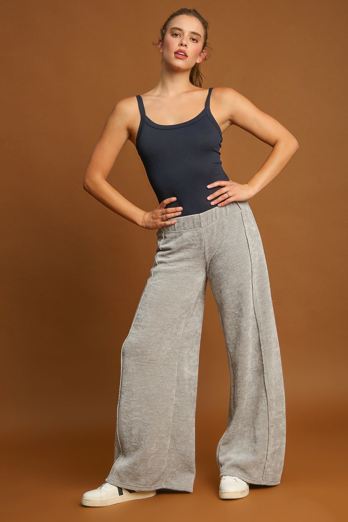 Umgee Elastic Waist Wide Leg Pants - Sydney So Sweet