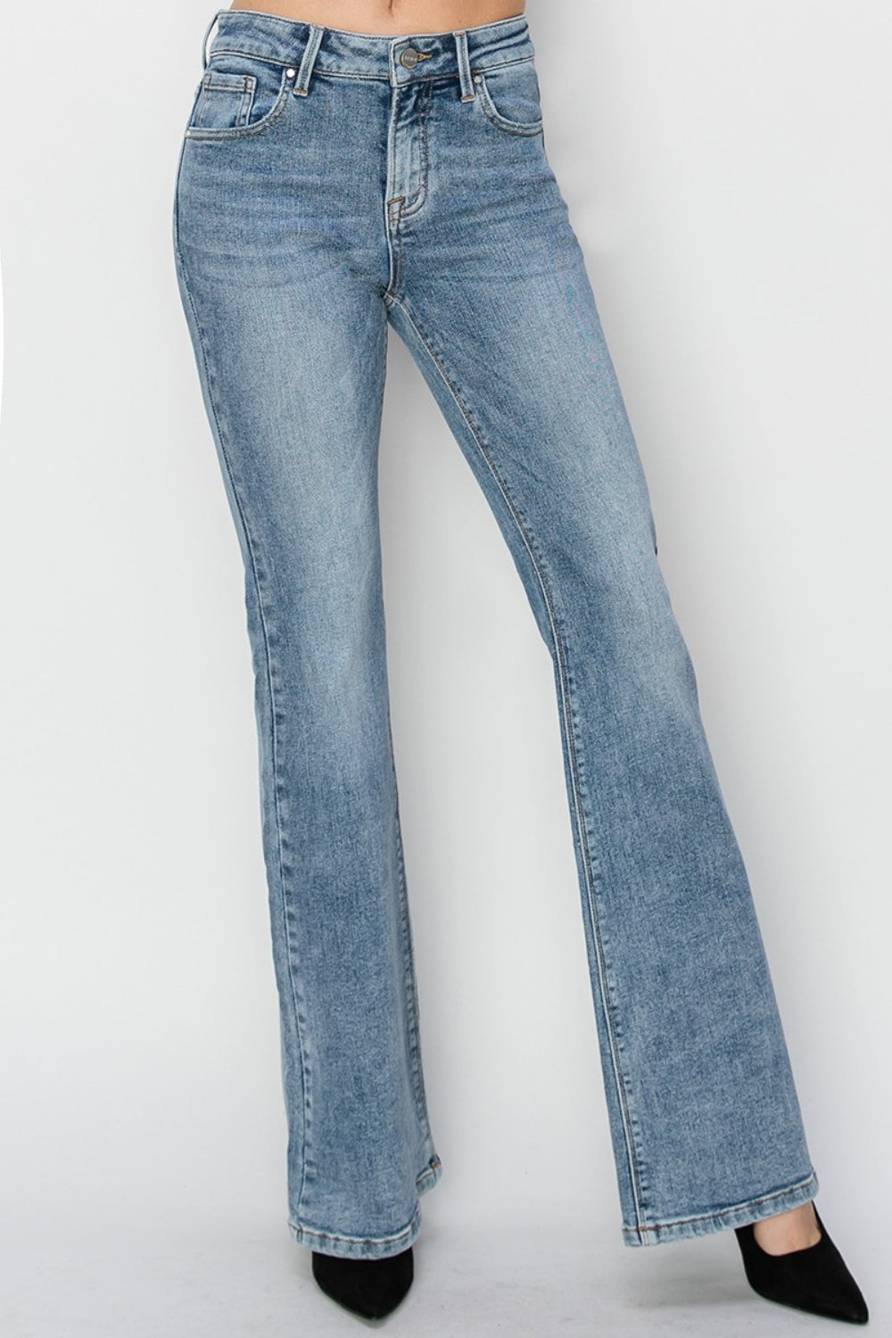 RISEN Full Size Mid Rise Bootcut Jeans - Sydney So Sweet