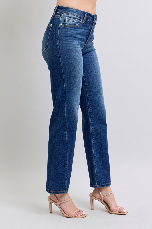 Judy Blue Full Size Side Seam Detail Straight Jeans with Pockets - Sydney So Sweet