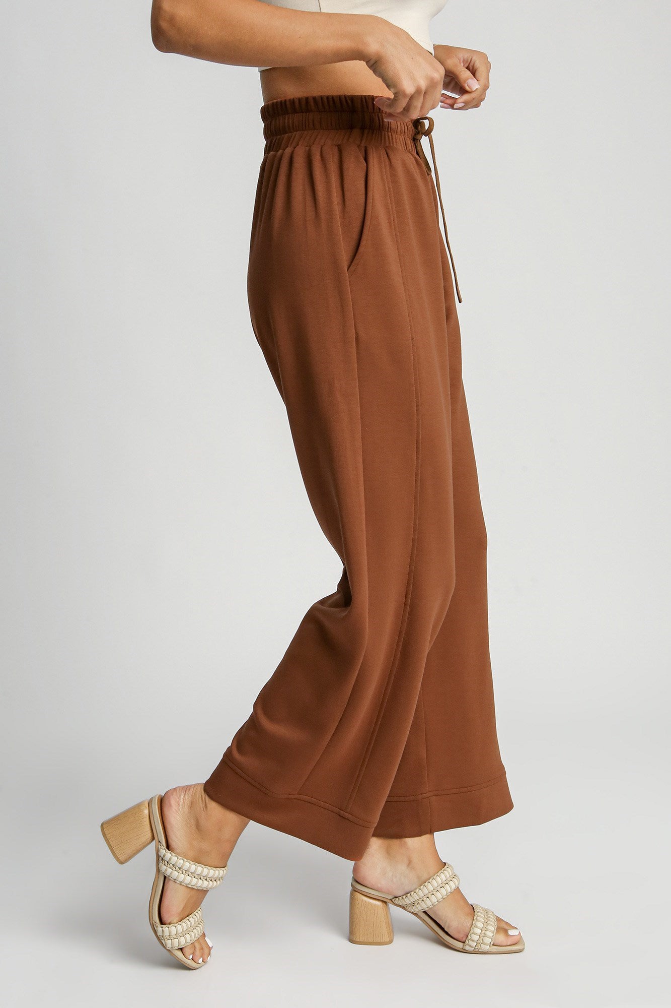 Umgee Full Size Drawstring Wide Leg Pants with Pockets - Sydney So Sweet