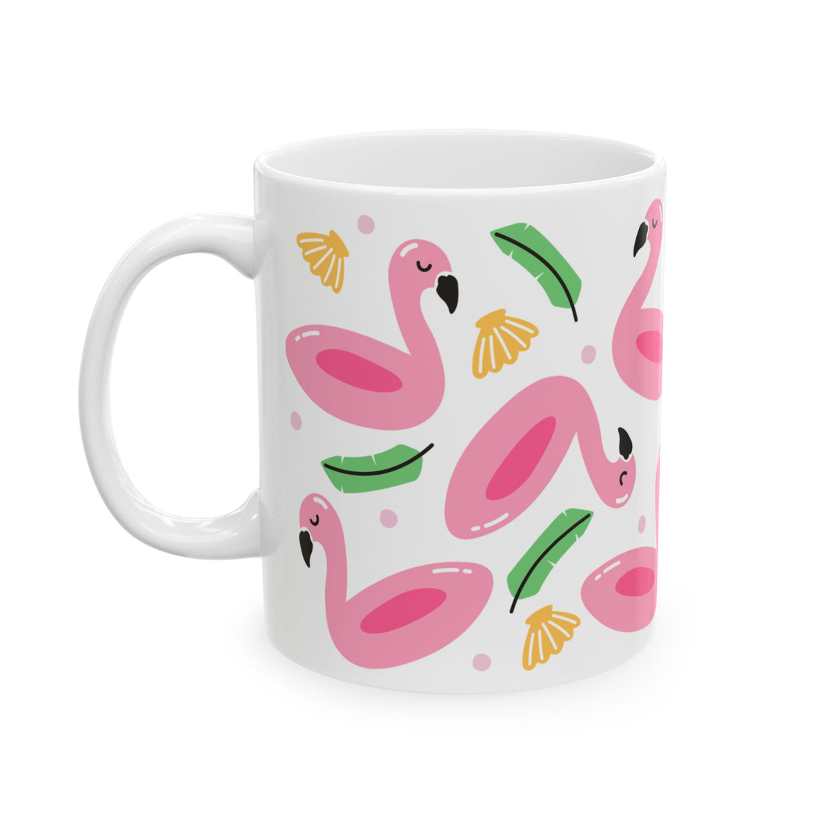 Flamingo Float Cute Ceramic Mug Coffee Cup (11oz & 15oz)