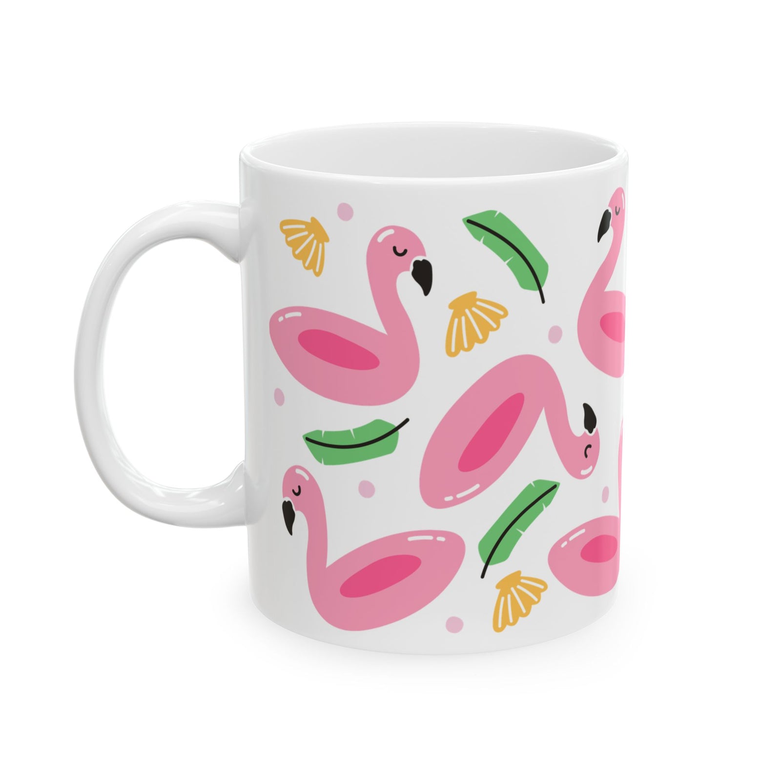 Flamingo Float Cute Ceramic Mug Coffee Cup (11oz & 15oz)