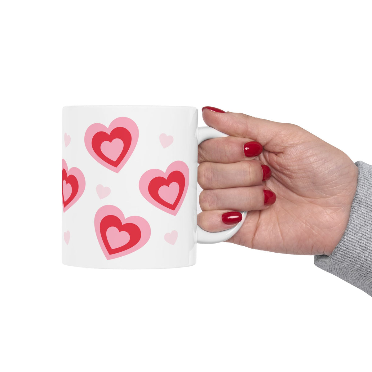 Retro Hearts Mug — Cute Valentine’s Day Coffee Cup (11oz & 15oz) - Sydney So Sweet