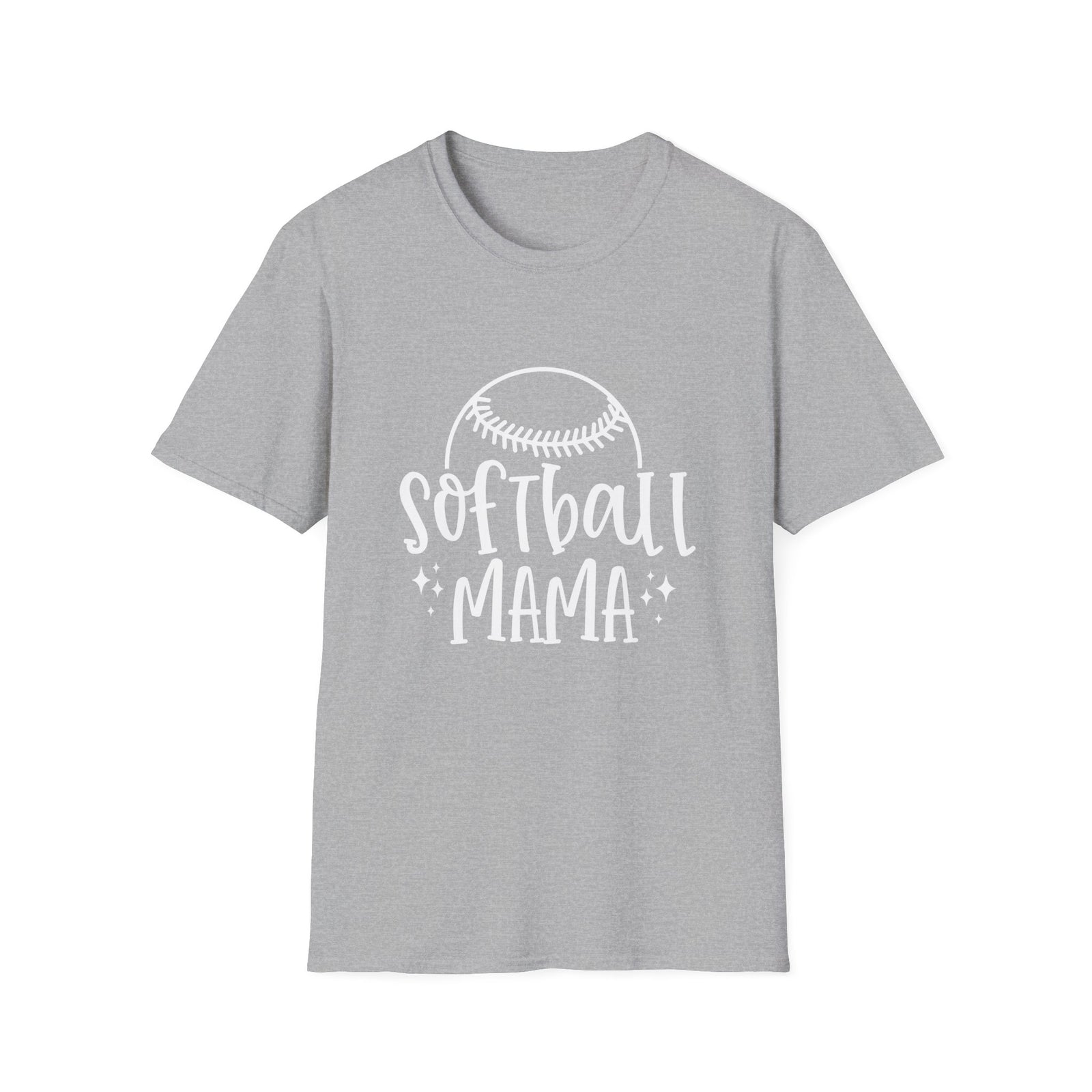 Softball Mama Graphic T-Shirt Cute Sports Mom Tee (12 Team Colors)