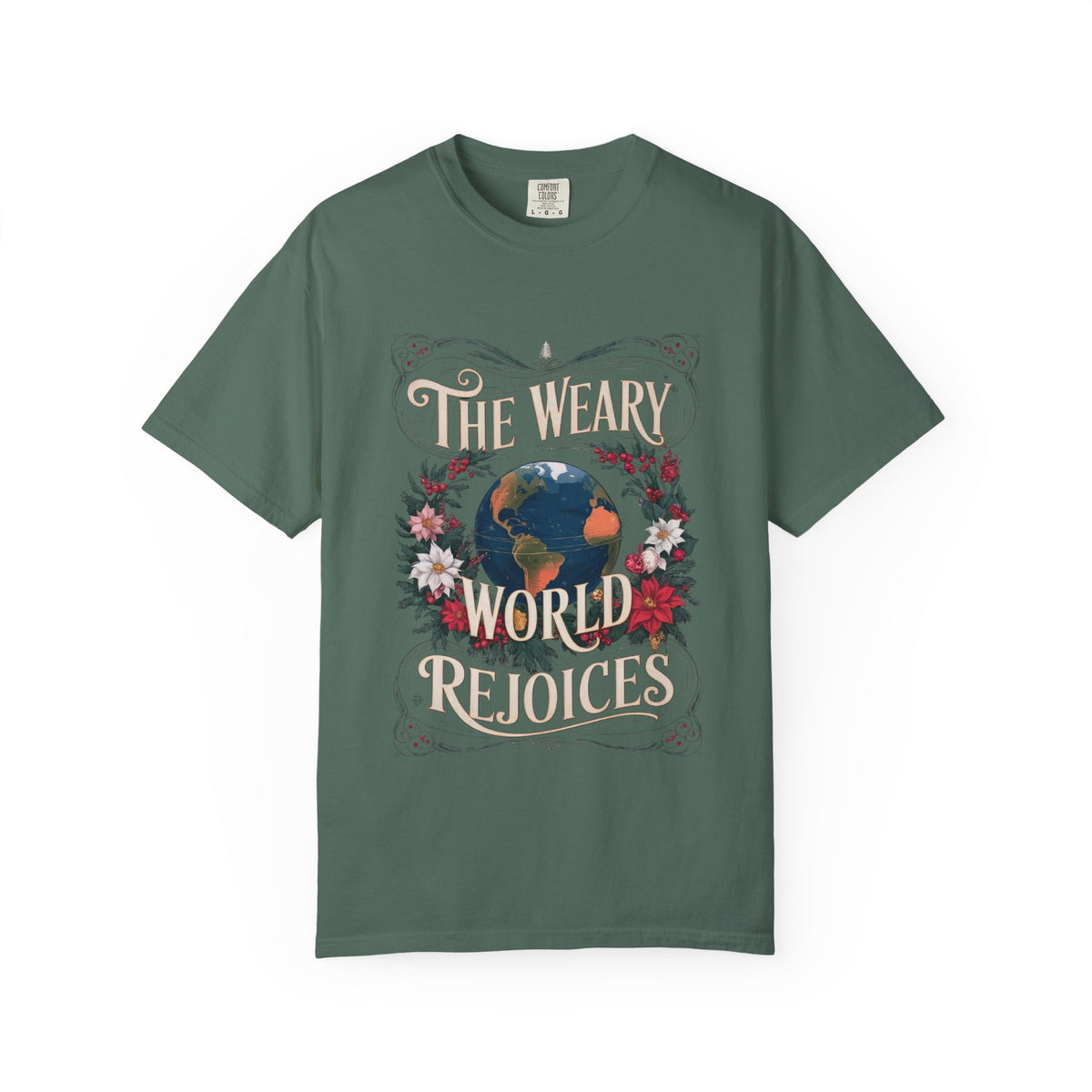 The Weary World Rejoices Christmas T-Shirt Christian Graphic Tee