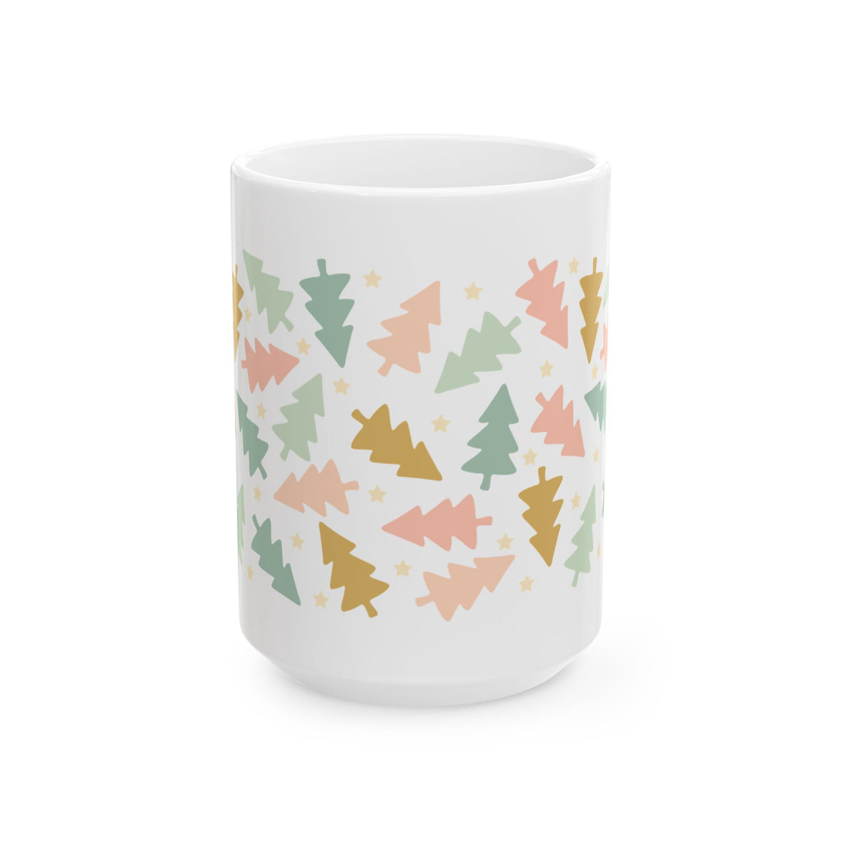 Vintage Christmas Trees Ceramic Mug Coffee Cup (11oz & 15oz)