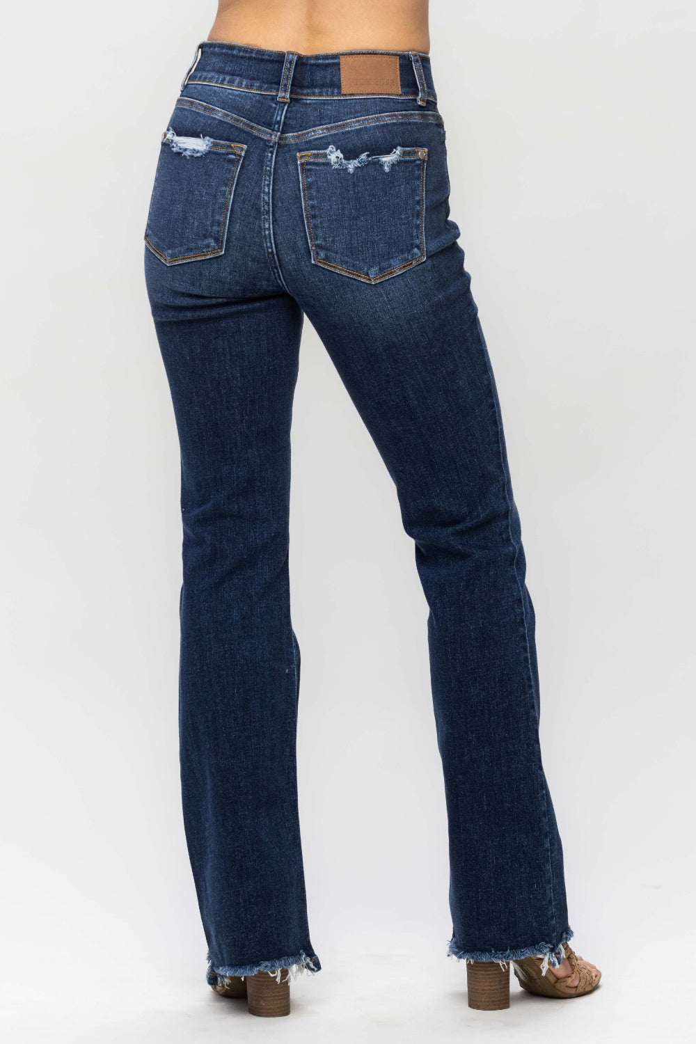 Judy Blue Full Size Frayed Hem Bootcut Jeans - Sydney So Sweet