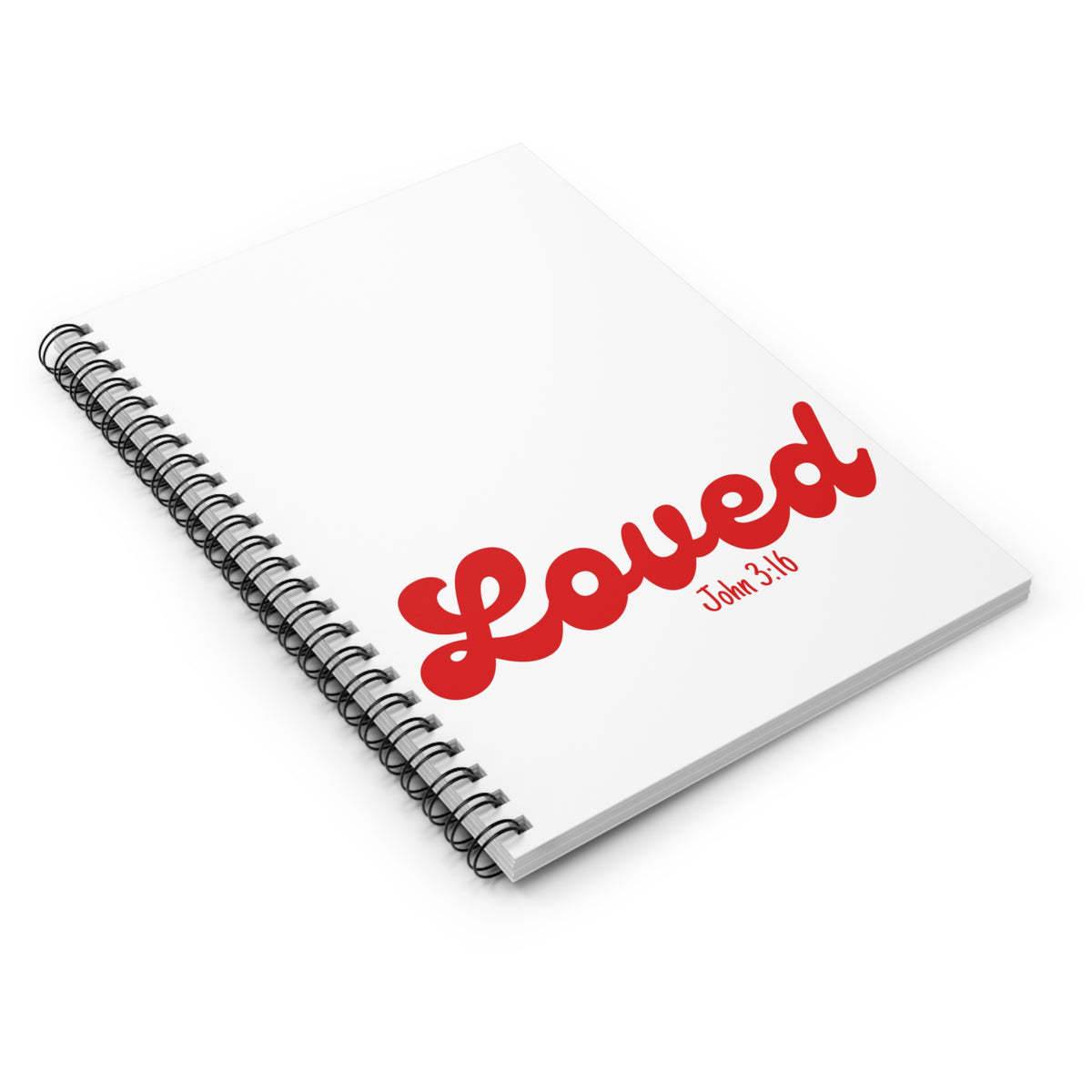 Loved John 3:16 Spiral Notebook Christian Inspirational Ruled Journal