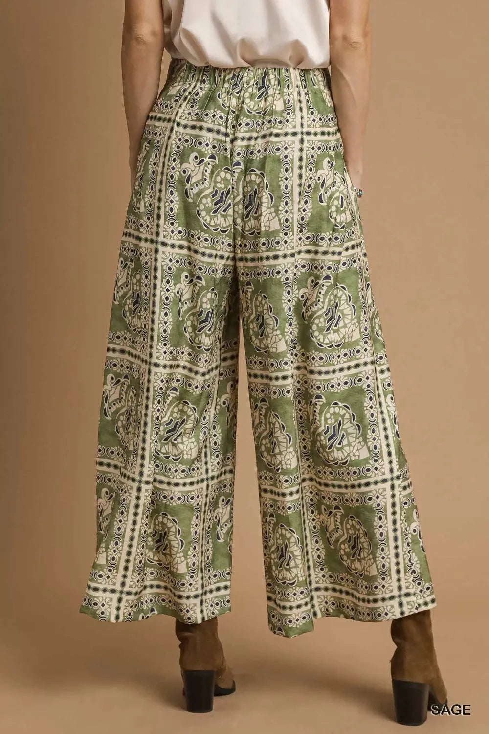Umgee Bohemian Print Pants with Pockets - Sydney So Sweet