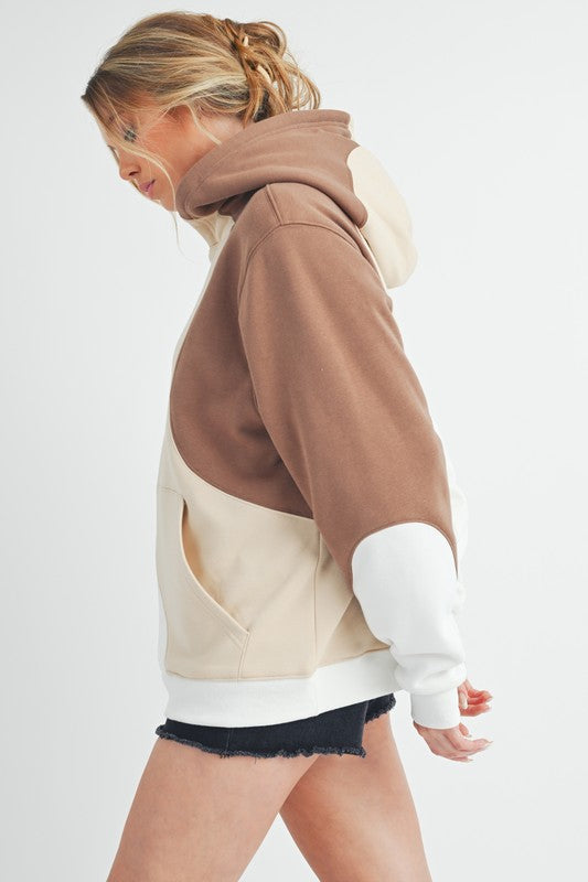 Aemi + Co Color Block Hoodie with Kangaroo Pocket - Sydney So Sweet
