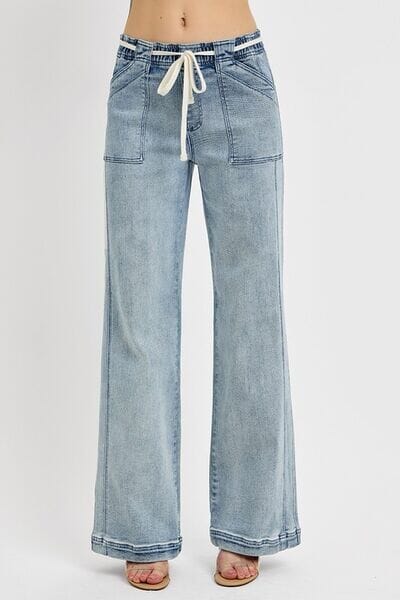 RISEN Full Size Straight Leg Jeans with Pockets Plus Size - Sydney So Sweet