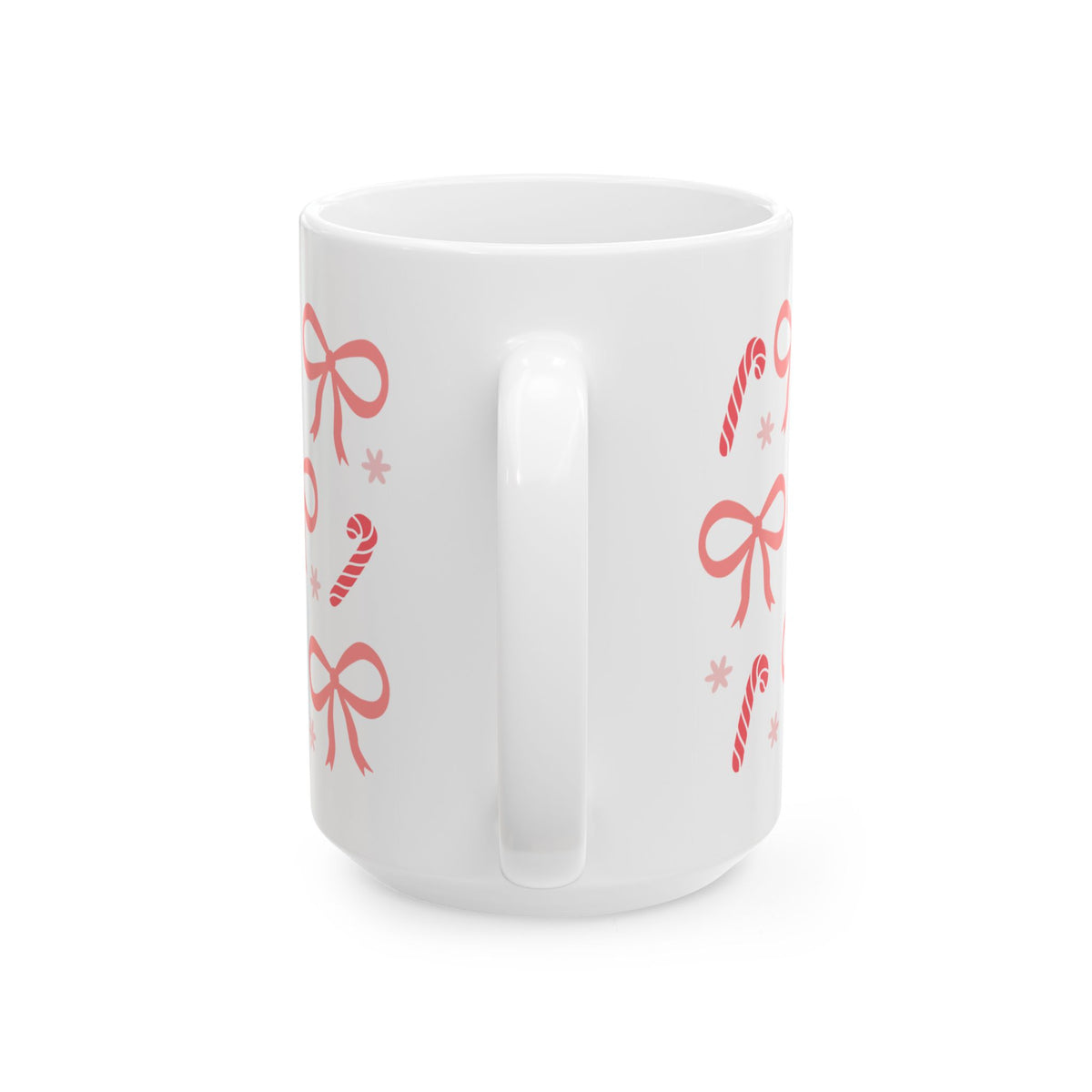 Candy Cane Coquette Christmas Ceramic Mug Coffee Cup (11oz & 15oz)