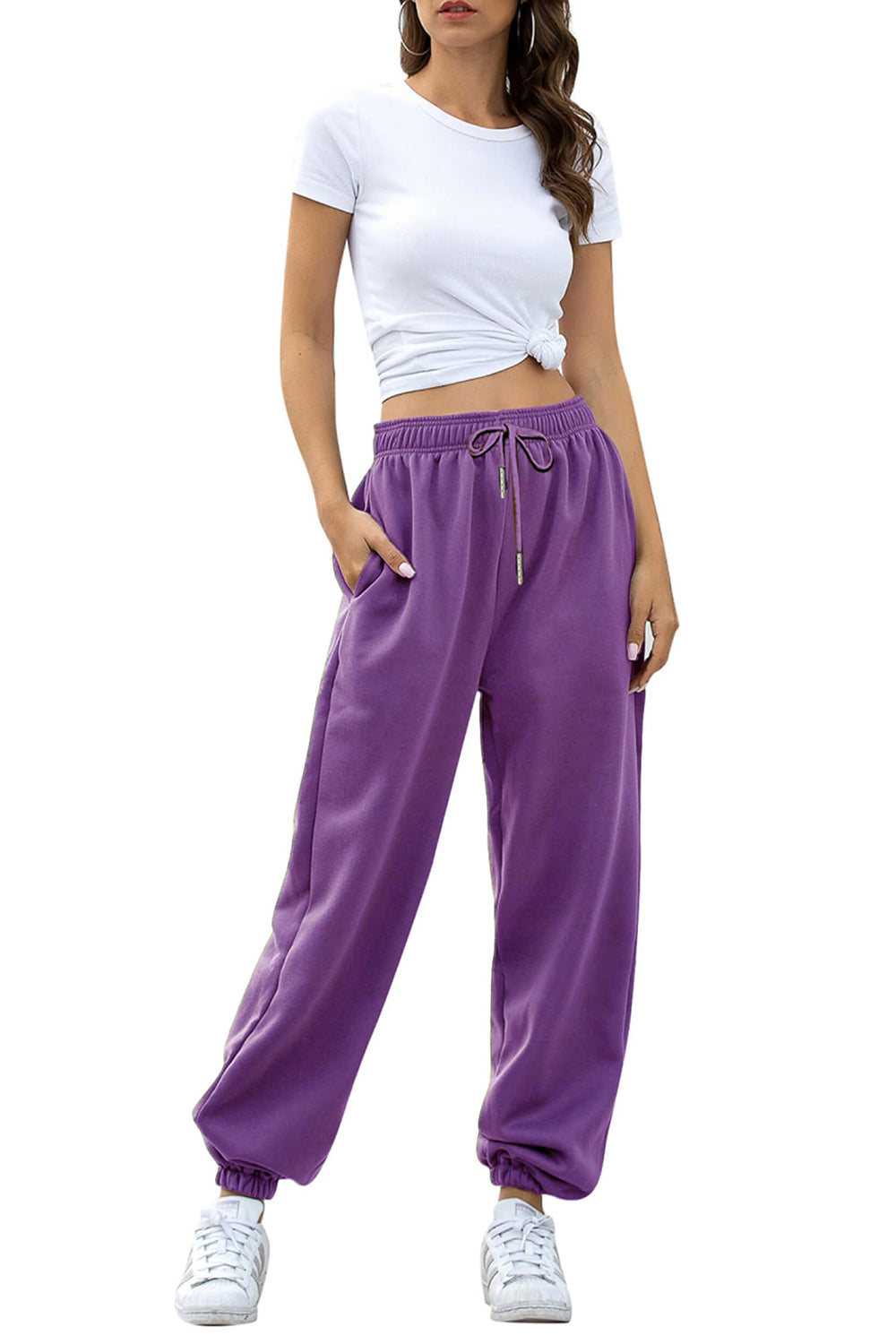 Elastic Waist Joggers with Pockets - Sydney So Sweet