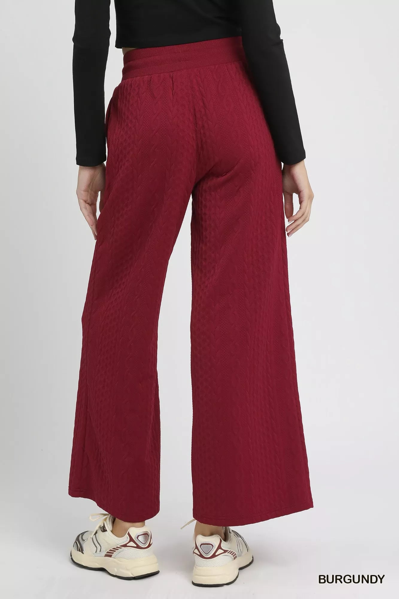 Umgee Cable Knit Textured Wide Leg Pants - Sydney So Sweet