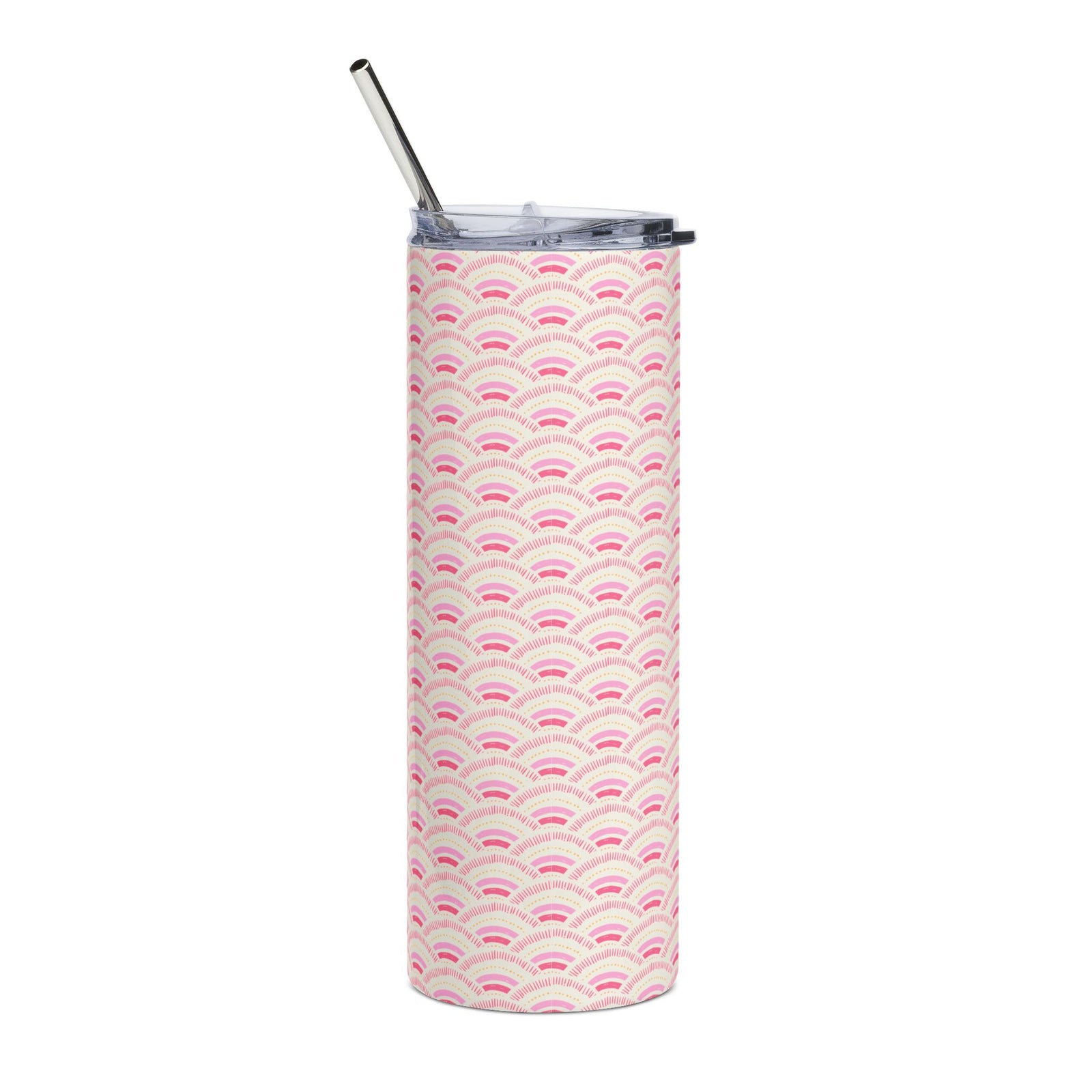 Pretty Pink Rainbow Pattern 20oz Stainless Steel Tumbler Travel Cup