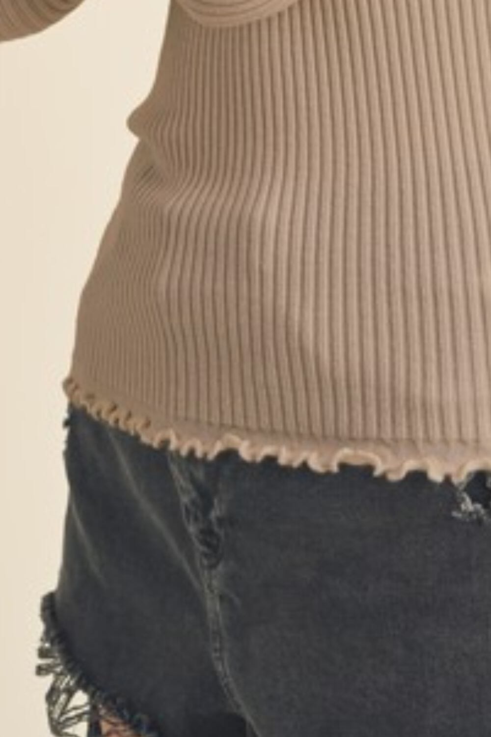 Aemi + Co Lettuce Hem Scoop Neck Long Sleeve Knit Top - Sydney So Sweet