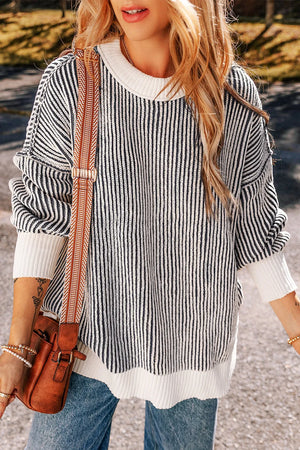 Round Neck Dropped Shoulder Sweater - Sydney So Sweet