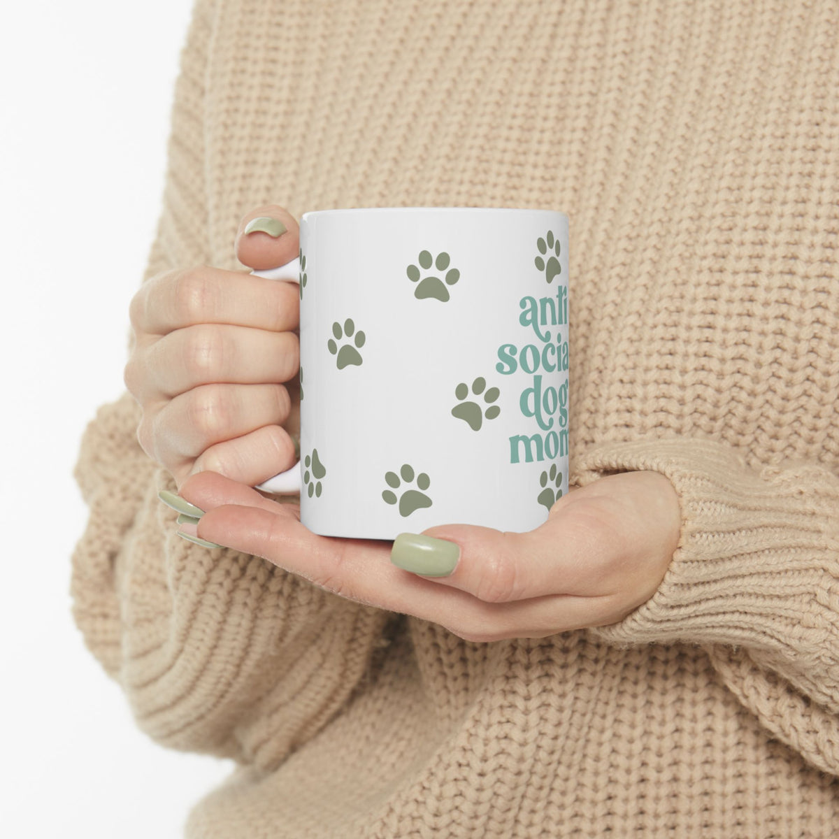 Anti Social Dog Mom Cute Ceramic Mug Coffee Cup (11oz & 15oz) - Sydney So Sweet
