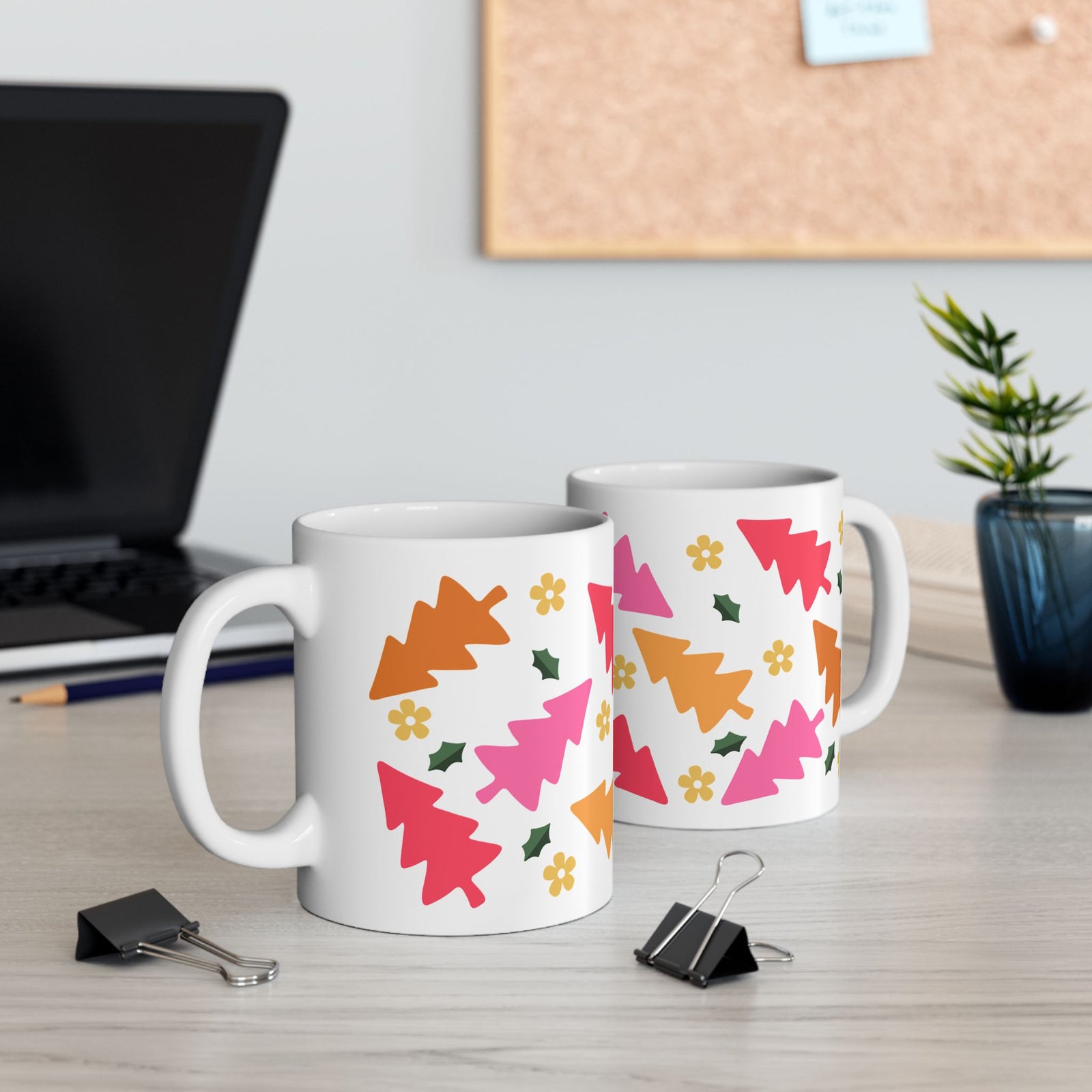 Groovy Christmas Holiday Ceramic Mug Coffee Cup (11oz & 15oz)