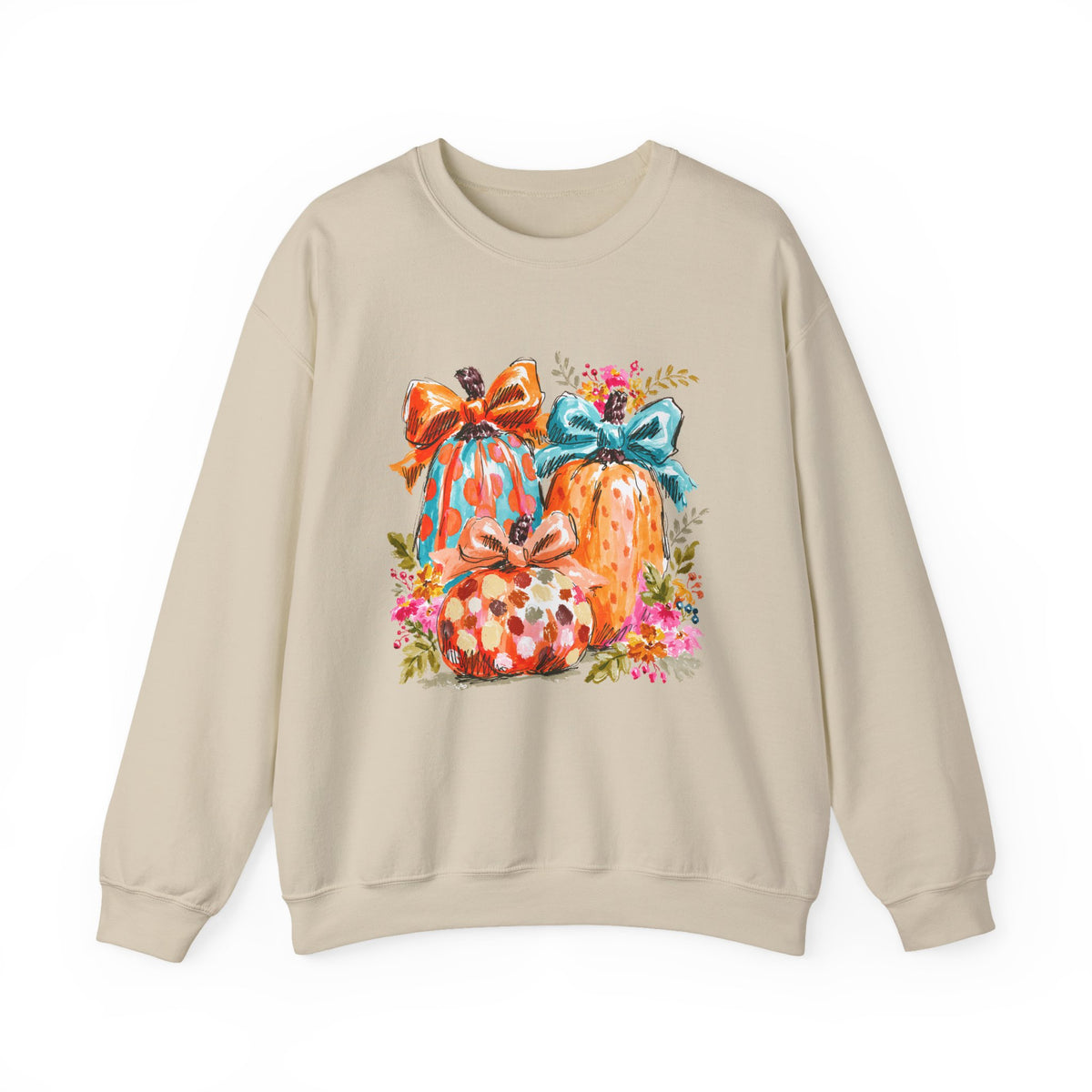 Floral Preppy Coquette Fall Pumpkin Sweatshirt Cute Watercolor Graphic Pullover