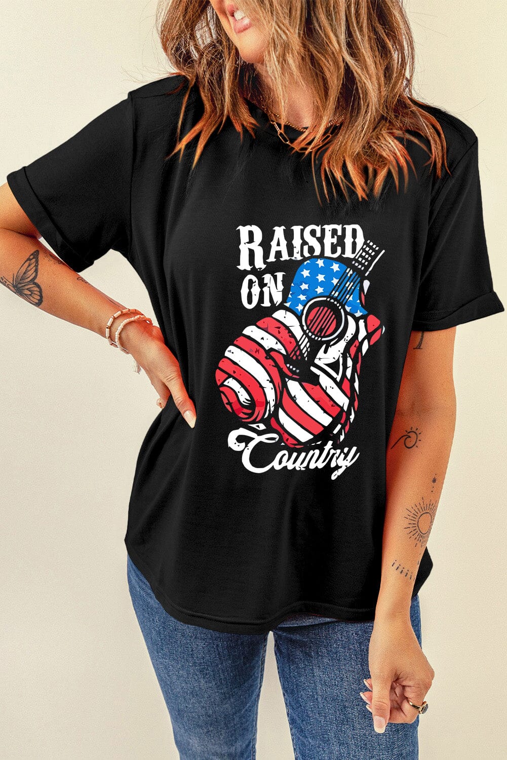 RAISED ON COUNTRY Round Neck T-Shirt - Sydney So Sweet