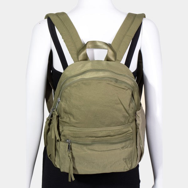 Fame Nylon Multi Pocket Backpack Bag - Sydney So Sweet