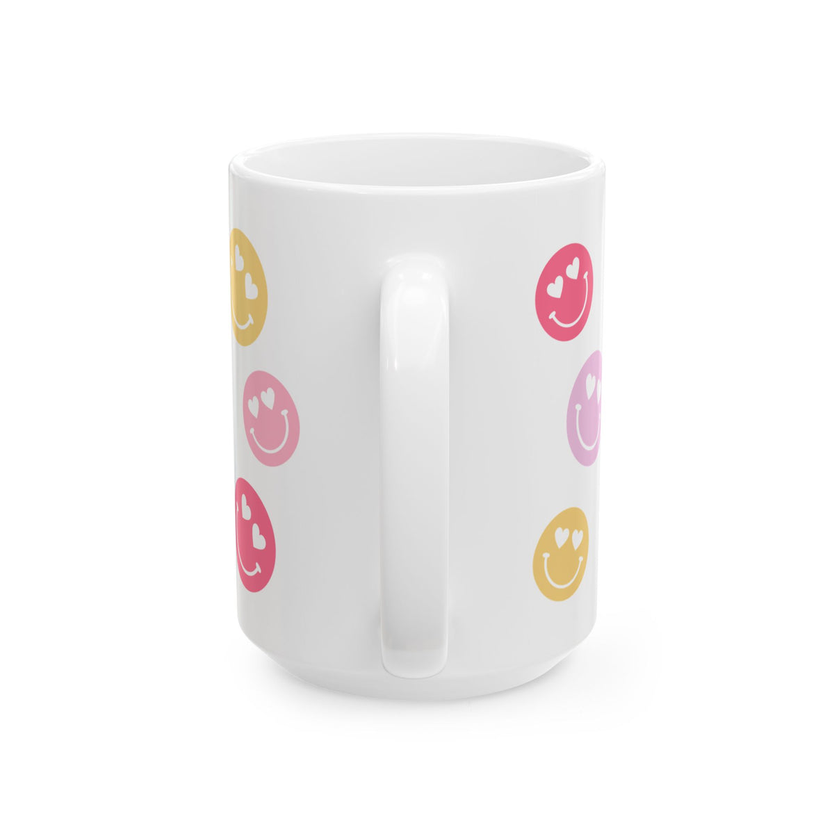 Heart Eyes Smiley Face — Cute Pastel Coffee Cup (11oz, 15oz)