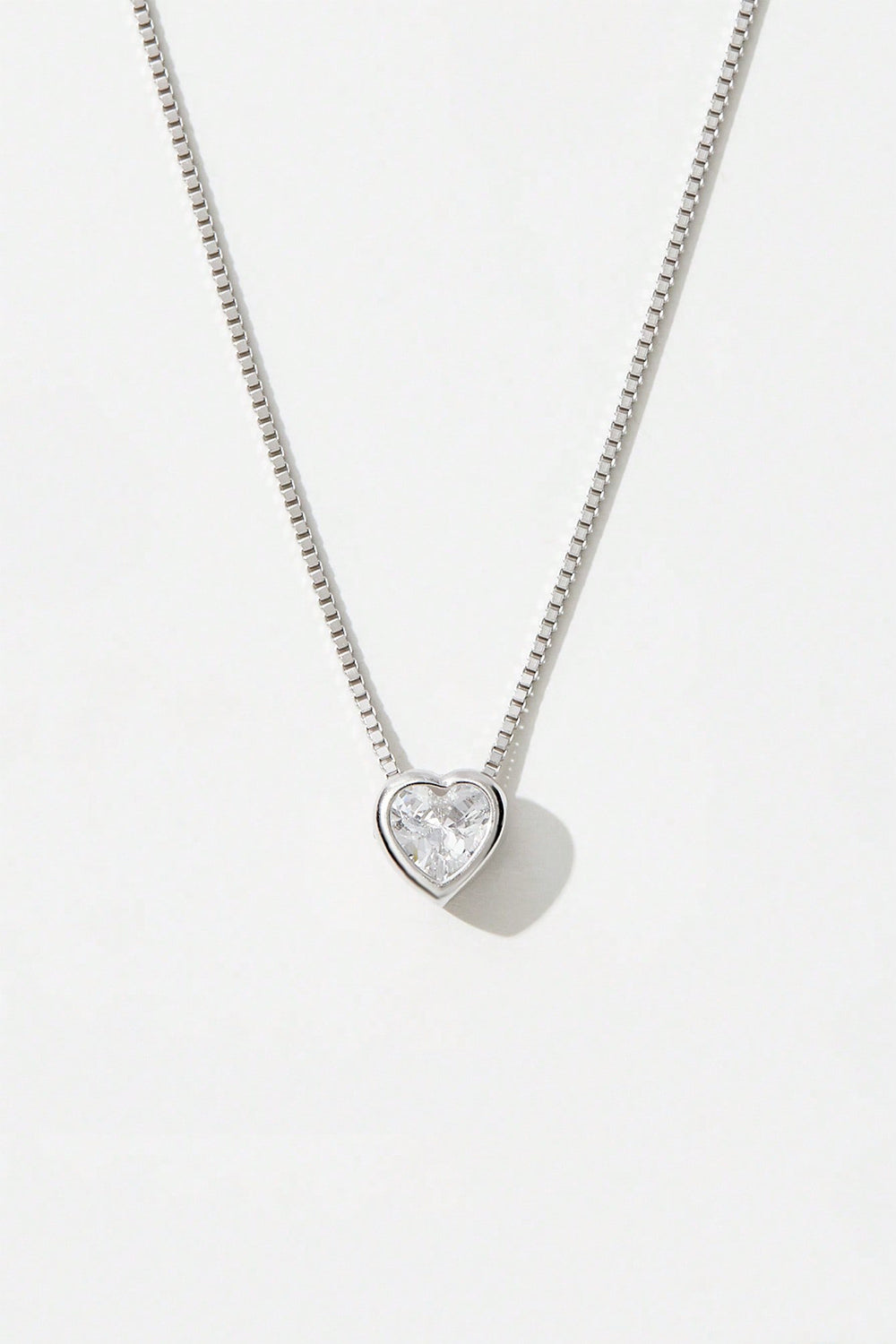 925 Sterling Silver Inlaid Zircon Heart Pendant Necklace - Sydney So Sweet