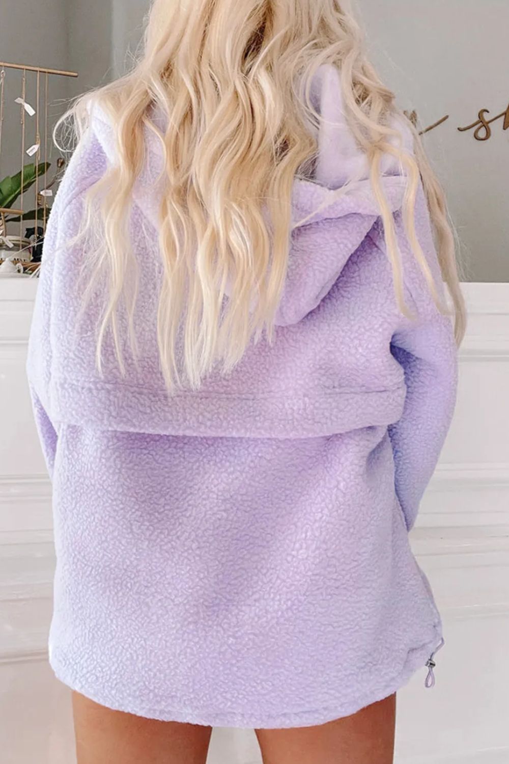 Drawstring Half Zip Long Sleeve Hoodie - Sydney So Sweet