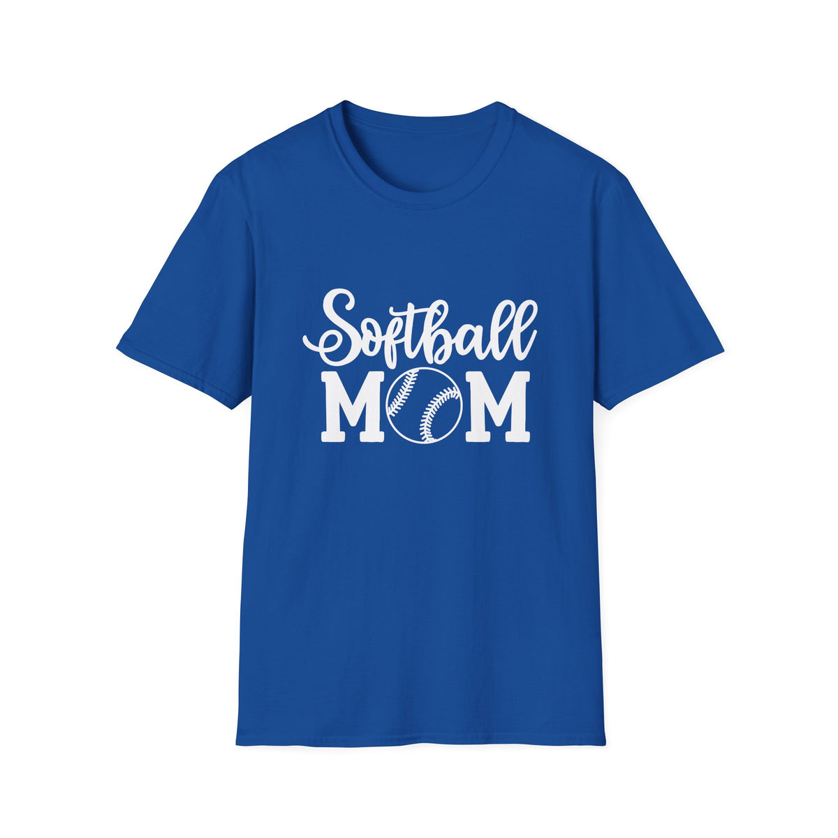 Softball Mom Classic Graphic T-Shirt Cute Sports Mom Tee (12 Team Colors)