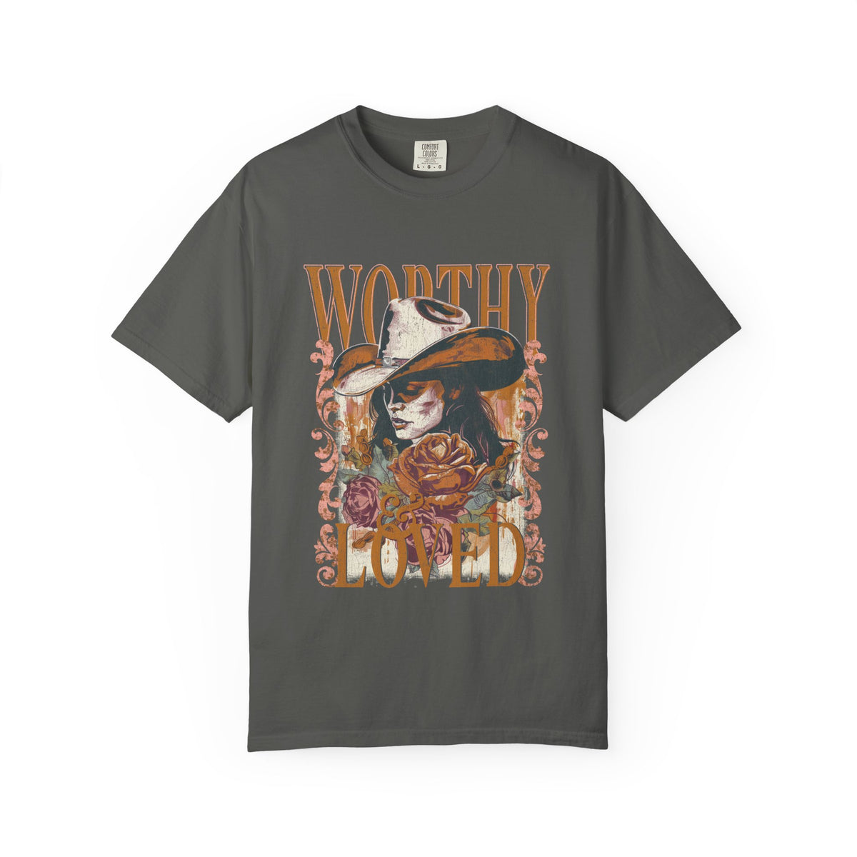 Worthy & Loved Graphic Tee Vintage Cowgirl Floral Distressed T-Shirt