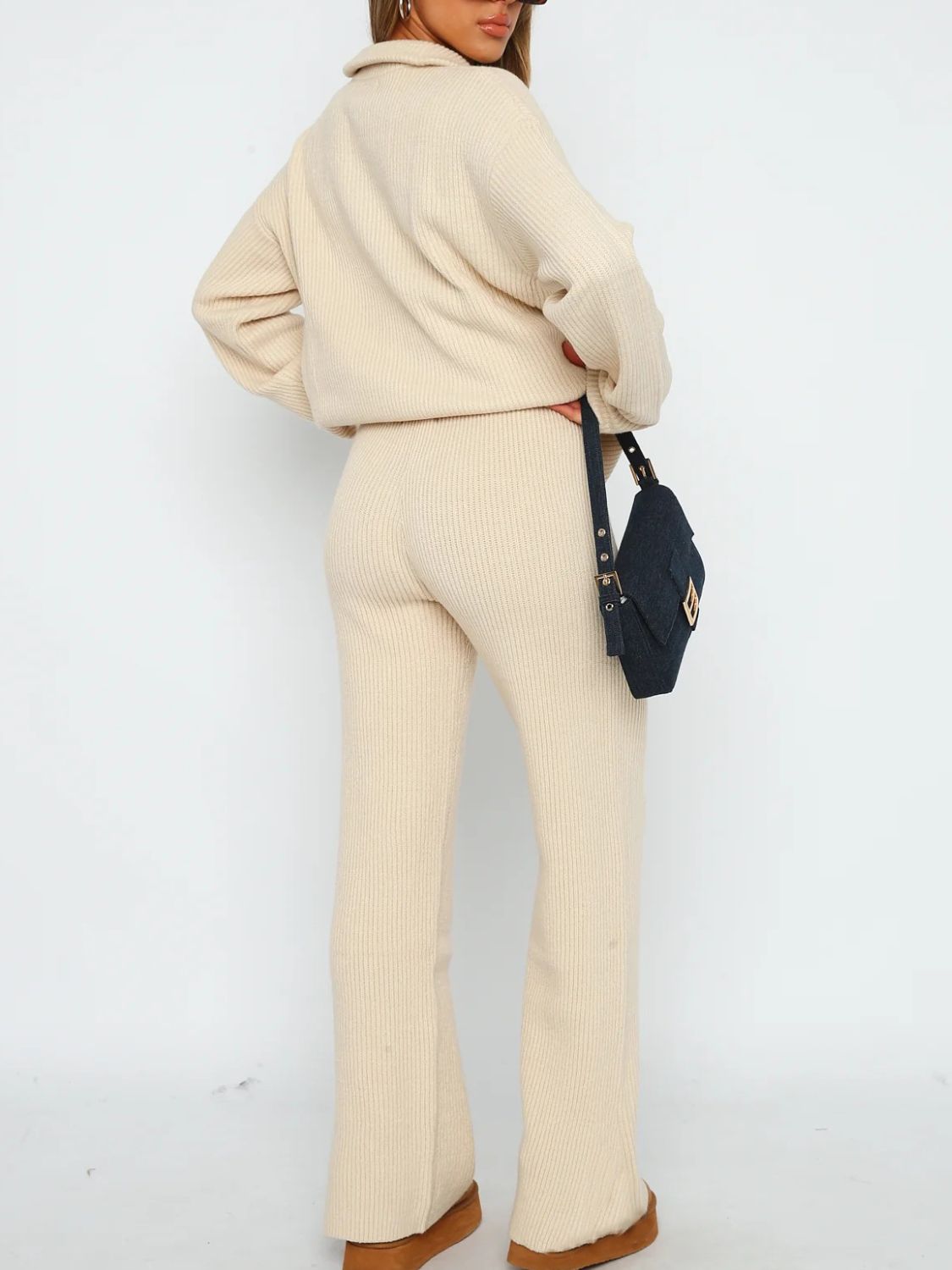 Quarter Zip Long Sleeve Top and Pants Set - Sydney So Sweet